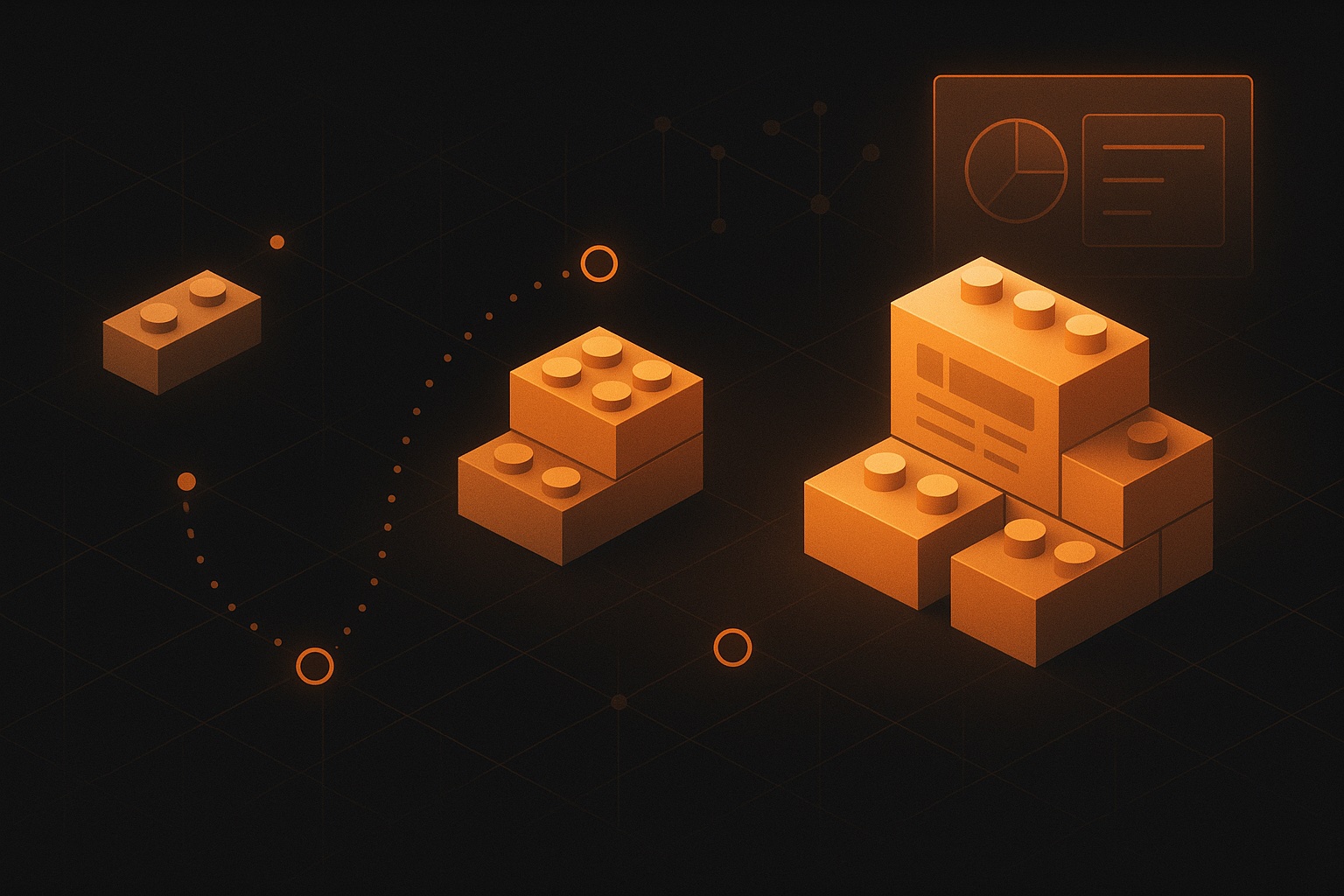 Illustration éditoriale : les étapes de création d'un logiciel métier sur mesure