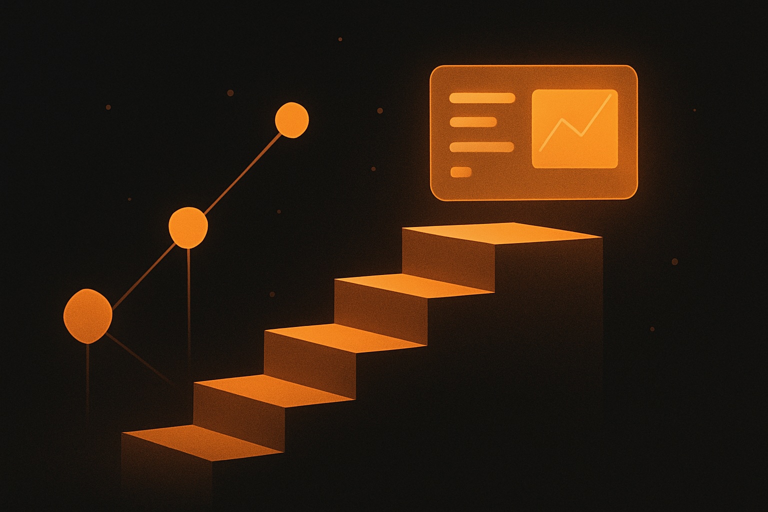 Illustration éditoriale : une digitalisation progressive en escalier, brique par brique
