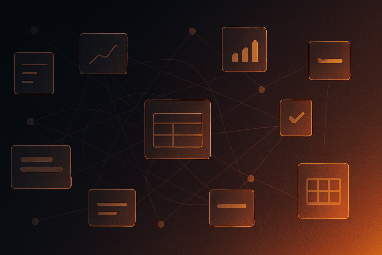 Illustration éditoriale : une multitude d'outils logiciels déconnectés et emmêlés