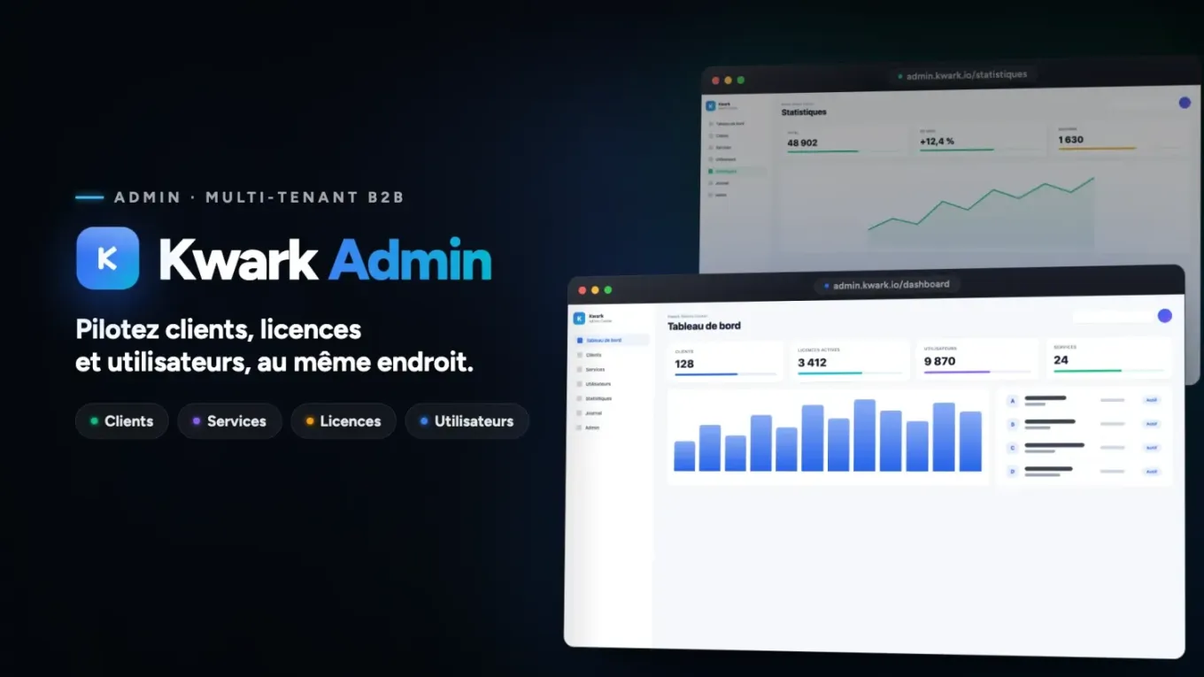 Aperçu de Kwark Admin Center