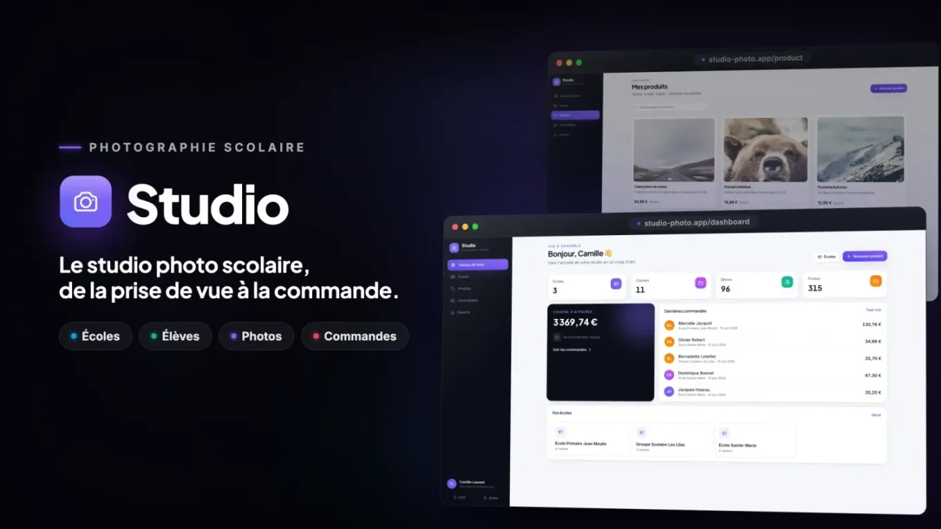 Aperçu de la plateforme de vente de photos scolaires School-Sell