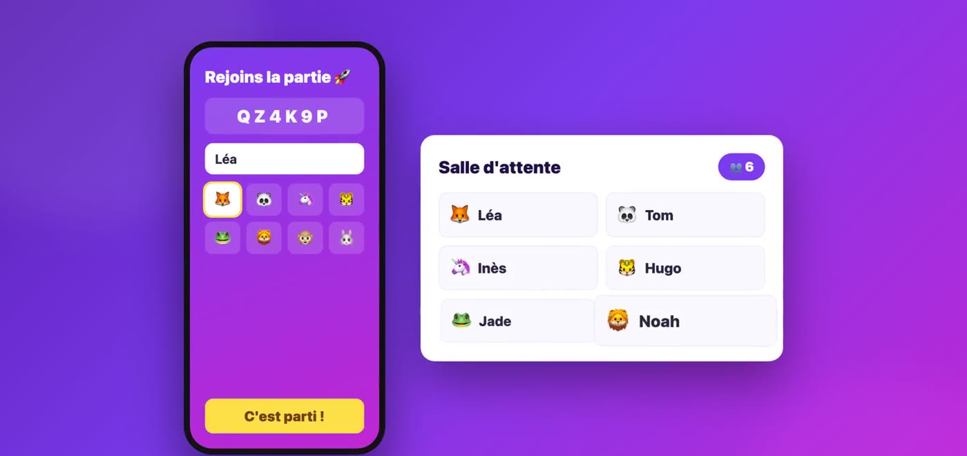 Un élève rejoint une partie AppQuiz sur son téléphone pendant que la salle d'attente se remplit